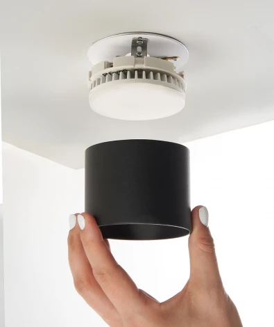 Светильник потолочный накладной Feron HL359 41991 12W, GX53, черный (220V, круглые)