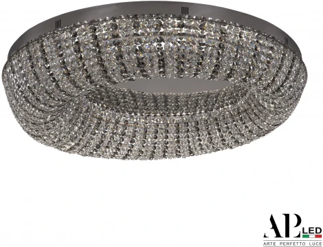 Потолочная люстра светодиодная APL LED Sicilia SH610.2.80.R.Ni.4000.Clear.731 (220V, хрусталь, круглые)