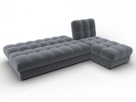 Диван угловой Лига-116 НПБ угол правый (ДСП,ЛДСП,Велюр/Серый) Лига Диванов 136954