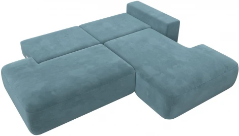Диван угловой Лига-036 НПБ Модерн правый угол (Бирюзовый/Велюр) Лига Диванов арт.121408