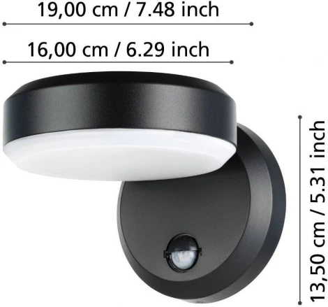 Настенный светильник уличный с датчиком движени Eglo FORNACI 900674 (LED, IP44)