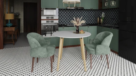 Стол обеденный Калифорния Морган Белый/Дуб янтарный