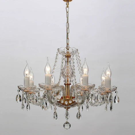 Подвесная люстра Favourite Monreal 1735-8P (220V, хрусталь, на цепи, подсвечник, свеча)