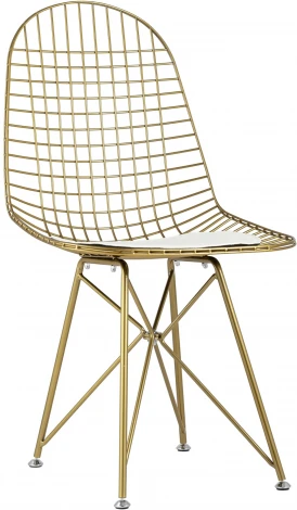 Стул обеденный Eiffel золотой с белой подушкой УТ000004228