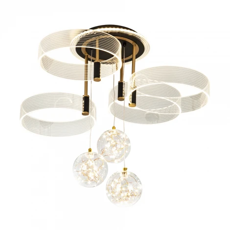 Потолочная люстра светодиодная на штанге с пультом с регулировкой цветовой температуры и яркости LED4U LED4U L1040-750 BK