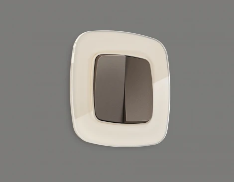 Лицевая панель Ambrella Volt OMEGA (Темная бронза матовый) для 2-клавишных выключателей QUANT OP6330