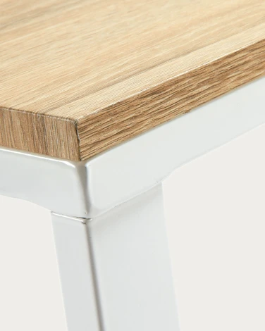 Компьютерный стол La Forma (ex Julia Grup) Talbot (Белый/ Сталь,МДФ,Металл,Шпон)