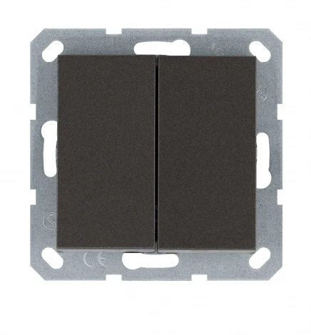 Выключатель двухклавишный проходной (мокко) Jasmart G-Classic G3022Z