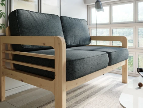 Диван Arsko прямой Бергер М сосна рогожка черная