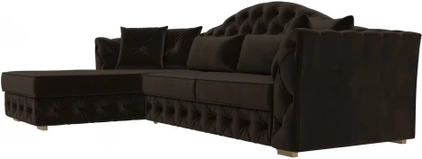 Диван угловой Артис левый угол (Коричневый/Микровельвет) Лига Диванов арт.121597L