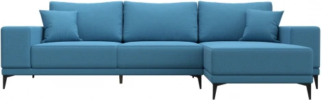 Диван угловой Льюес правый (Голубой/Рогожка) Лига Диванов арт.125485