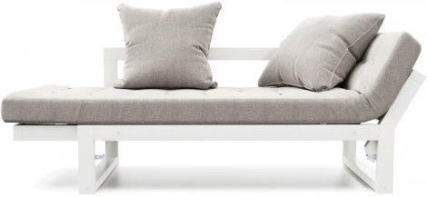 Кушетка Arsko Амбер белая эмаль серая рогожка