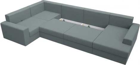 Диван П-образный Майами правый угол (Серый/Рогожка) Лига Диванов арт.122551