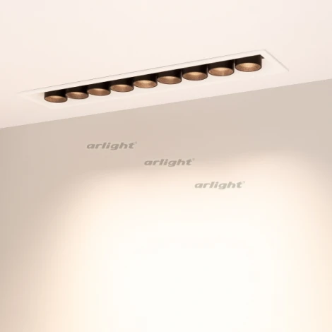 Светильник линейный встраиваемый LED MS-ORIENT-BUILT-TURN-TC-S67x300-20W Warm3000 (WH-BK, 30 deg, 230V) (Arlight, IP20 Металл) 031931