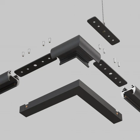 Коннектор угловой круглый, черный Maytoni Accessories for tracks Basity TRA172CL-R-11B