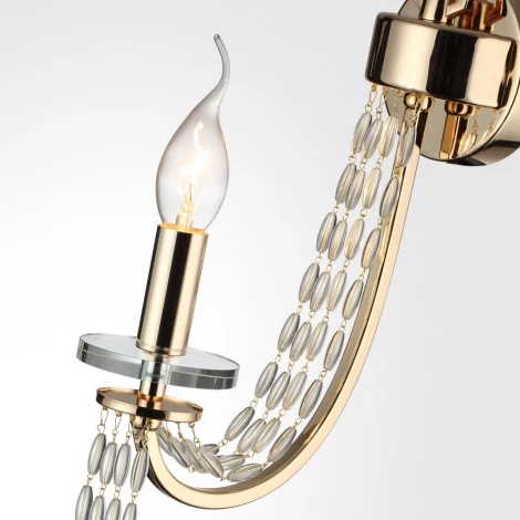 Бра Odeon Light Capel 5063/1W золото/прозрачный/металл/хрусталь (220V, подвески, свеча)