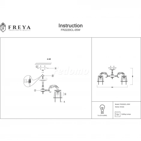 Потолочная люстра Freya Omela FR2220CL-05W