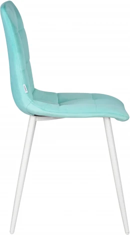Стул обеденный DOBRIN CHILLY (Мятный Holland 50, основание белое) 005 CHILLY, цвет сиденья Мятный основания белый