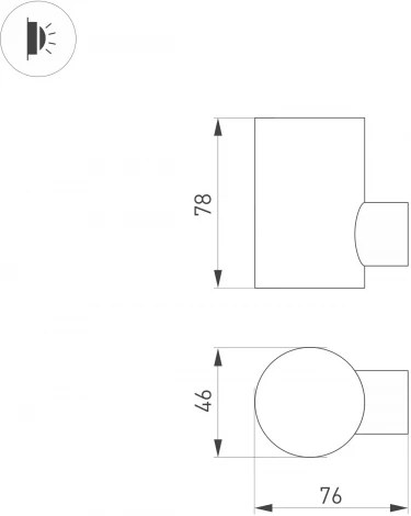 Светильник уличный настенный LGD-RAY-WALL-R46-3W Warm3000 (GR, 24 deg, 230V) (Arlight, IP65 Металл) 033310(1) (LED)