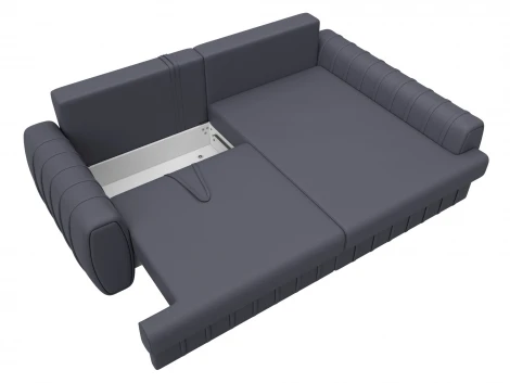 Диван угловой Лига-057 НПБ угол правый (ЛДСП,Брус,Фанера/Пластик/Экокожа/Серый) Лига Диванов 130035