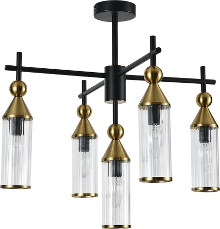 Потолочная люстра на штанге (13037/5R Black) Indigo Torazzo V000527 (220V)