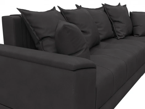 Диван угловой НордСтар правый угол (ДСП,Брус/Пластик/Замша/Коричневый) Лига Диванов 128211