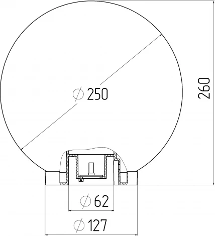 Уличный консольный светильник ЭРА НТУ 01-60-251 (220V, шар, IP44)