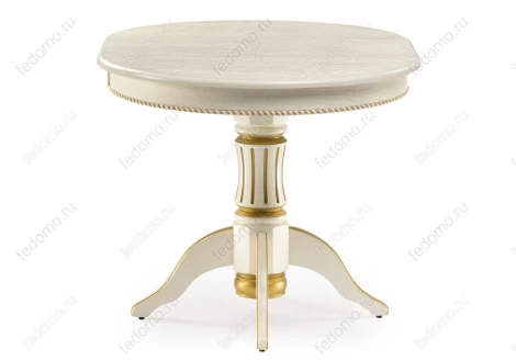 Деревянный стол Woodville Павия крем с золотой патиной 450817