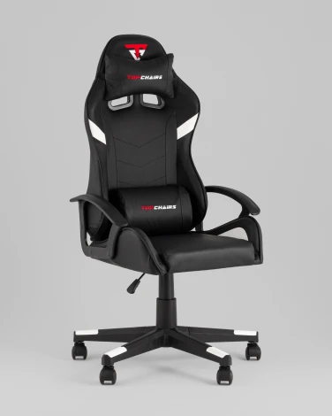 Кресло спортивное TopChairs Warden черно-белый арт.УТ000039483