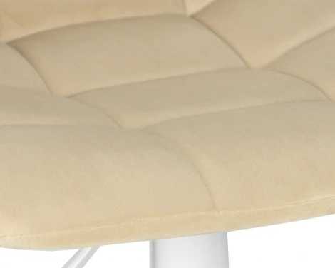 Стул барный Dobrin TAILOR WHITE (бежевый велюр (MJ9-10))