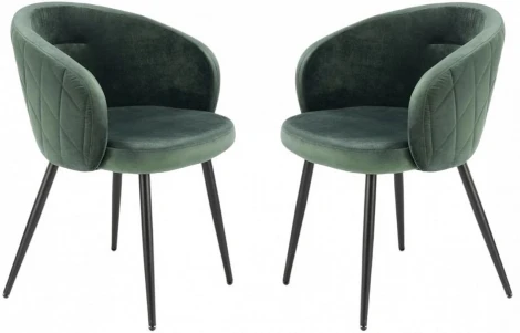 Набор из 2 стульев Aurora Luminary Hesby (Металл/Велюр, Зеленый) арт.HSBI_DC115_green_2