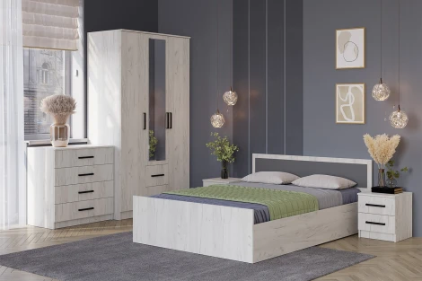 Тумбы прикроватные БТС Фиеста (2 шт.), Дуб крафт белый