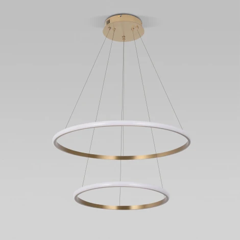 Подвесной светильник ярусный Eurosvet Collars 90264/2 латунь (регулировка яркости, LED, 220V, пульт управления, на тросе)