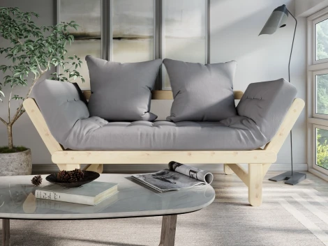 Кушетка Arsko Сламбер сосна серый велюр