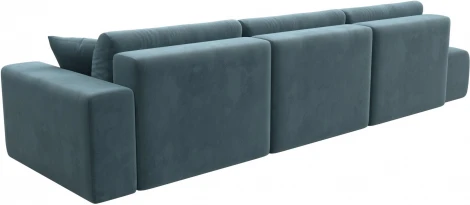 Диван прямой Лига-036 НПБ Модерн Лонг подлокотник справа (Бирюзовый/Велюр) Лига Диванов арт.121357