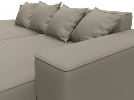 Диван угловой Лига-065 угол правый (ДСП/Пластик/Экокожа/Бежевый) Лига Диванов 129802