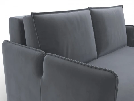 Диван прямой Лига-117 (ЛДСП,Брус,Фанера,Велюр/Серый) Лига Диванов 137012