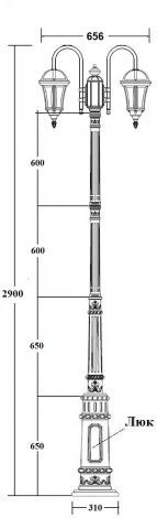 Наземный фонарь IP44 Oasis Light ROMA S 95210SA 10 down E7 Bl (220V, фонарь)