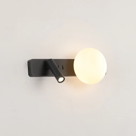 Настенный светильник со спотом черный LED 3+7Вт 34см Zortes DREAM ZRS.2436.01