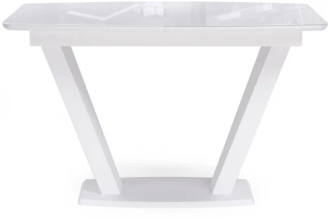 Стол на тумбе Woodville Петир 120(160)х80 ультра белый / белый / камень белый 517335