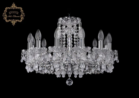 Подвесная люстра Art Classic 11.24 11.24.12.200.Cr.V0300 (220V, хрусталь, на цепи, подсвечник, свеча)