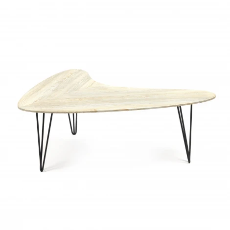 Стол журнальный WOLCOT Скания натуральная (ножки черные) (МДФ/металл)