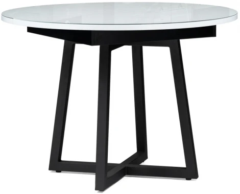 Стеклянный стол Woodville Регна белый / черный 504219