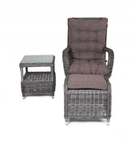 "Толедо" лаунж-зона из искусственного ротанга, цвет графит 4SIS арт.УТ-00003179