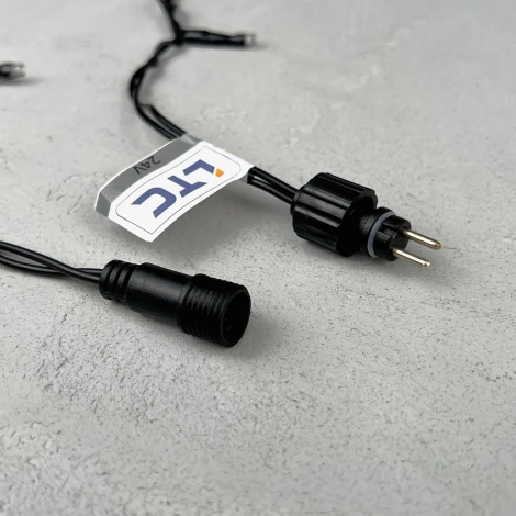 Гирлянда Бахрома 3,1 x 0,5 м тепло-белая 24В, 150 LED, провод черный ПВХ, IP54 Laitcom PIL150-11-1WW