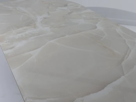 Стол ОРФЕЙ 240 нераскладной цвет ОНИКС (ONYX SABLE PULIDO), керамика / Черный каркас M-City 64718