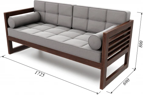 Диван Arsko прямой Сега Б орех велюр серый