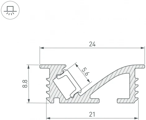 Профиль SL-BEVEL-W21-F-2000 ANOD BLACK (Arlight, Алюминий) 048997