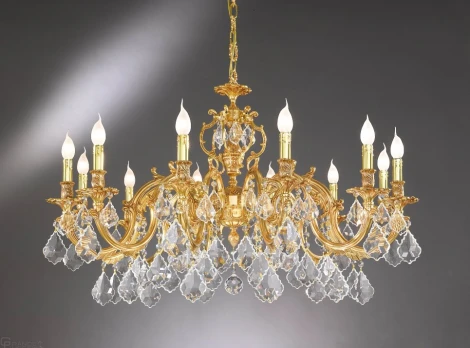 Подвесная большая люстра Nervilamp 940 940/12+6 (220V, на цепи, подсвечник, свеча)