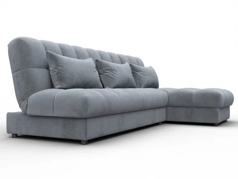 Диван угловой Лига-116 НПБ угол правый (ДСП,ЛДСП,Велюр/Серый) Лига Диванов 136949